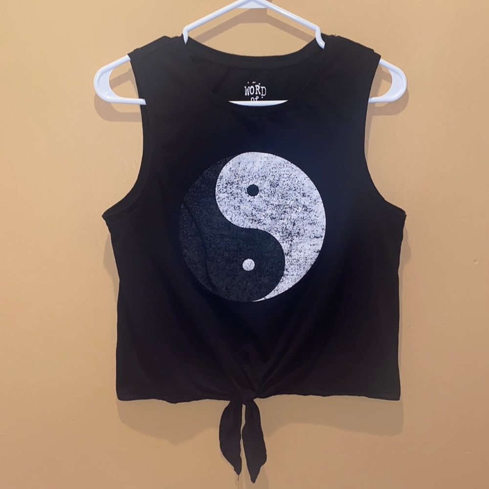 WORD OF MOUTH Yin Yang Muscle Tank Top